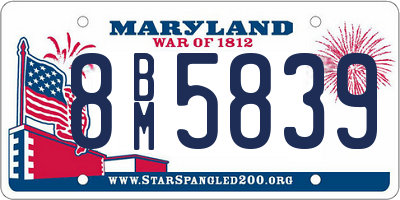 MD license plate 8BM5839