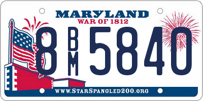 MD license plate 8BM5840