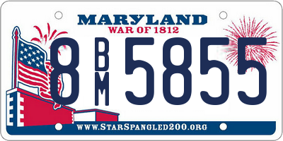 MD license plate 8BM5855
