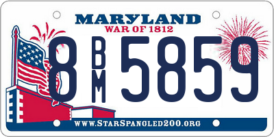 MD license plate 8BM5859