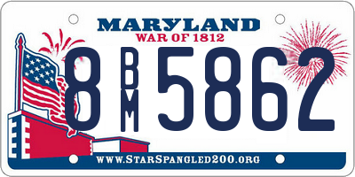 MD license plate 8BM5862