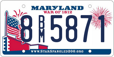 MD license plate 8BM5871