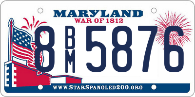 MD license plate 8BM5876