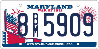 MD license plate 8BM5909