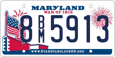 MD license plate 8BM5913