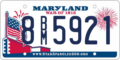 MD license plate 8BM5921