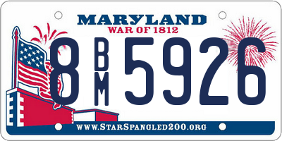 MD license plate 8BM5926