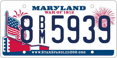 MD license plate 8BM5939