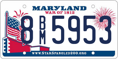 MD license plate 8BM5953