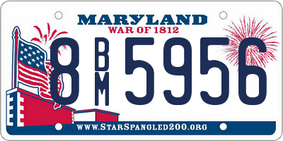 MD license plate 8BM5956