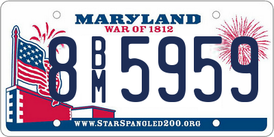 MD license plate 8BM5959