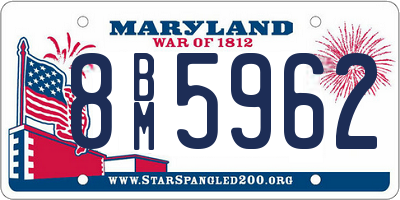 MD license plate 8BM5962