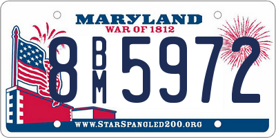 MD license plate 8BM5972