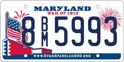 MD license plate 8BM5993