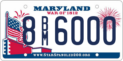 MD license plate 8BM6000