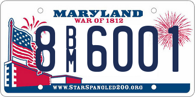 MD license plate 8BM6001