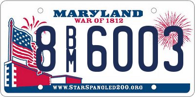 MD license plate 8BM6003