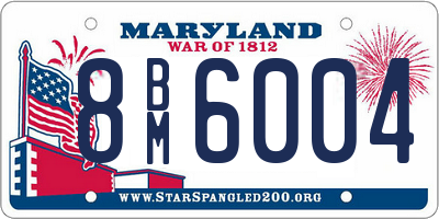 MD license plate 8BM6004