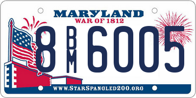 MD license plate 8BM6005