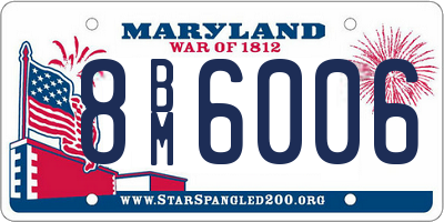 MD license plate 8BM6006