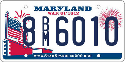 MD license plate 8BM6010