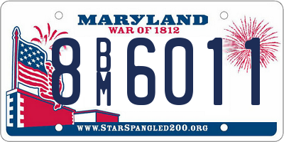 MD license plate 8BM6011