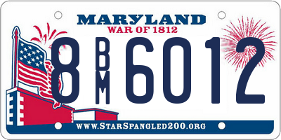 MD license plate 8BM6012