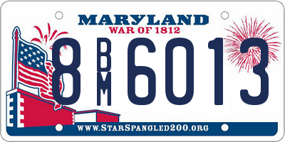 MD license plate 8BM6013