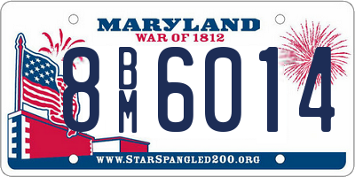 MD license plate 8BM6014