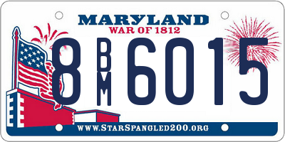 MD license plate 8BM6015