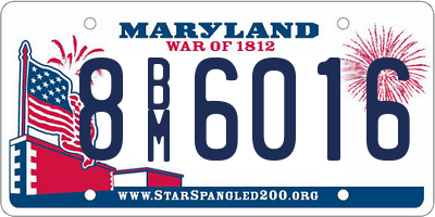 MD license plate 8BM6016