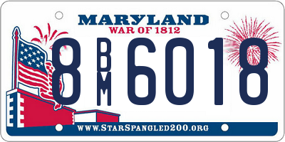 MD license plate 8BM6018