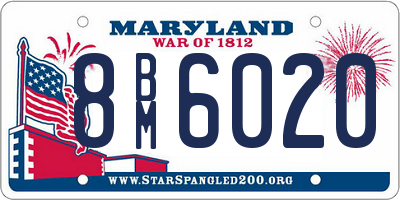 MD license plate 8BM6020