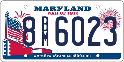 MD license plate 8BM6023