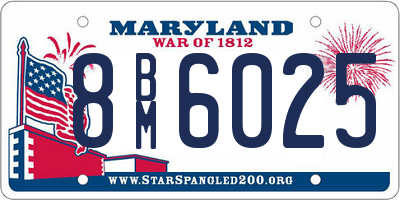 MD license plate 8BM6025