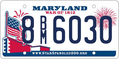 MD license plate 8BM6030