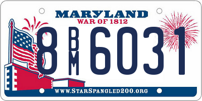 MD license plate 8BM6031