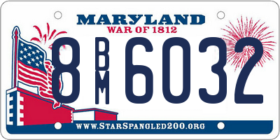 MD license plate 8BM6032