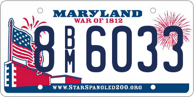 MD license plate 8BM6033