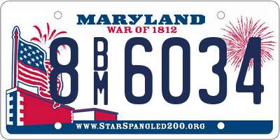 MD license plate 8BM6034