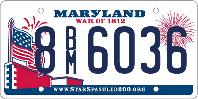 MD license plate 8BM6036