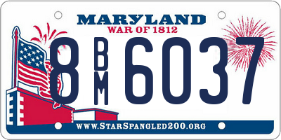 MD license plate 8BM6037