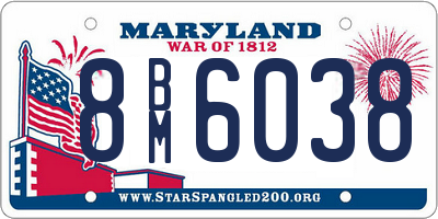 MD license plate 8BM6038