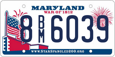 MD license plate 8BM6039