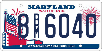 MD license plate 8BM6040