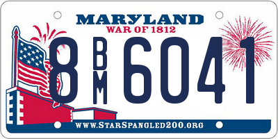 MD license plate 8BM6041