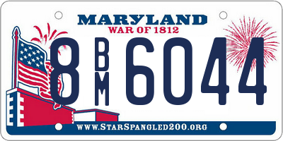 MD license plate 8BM6044