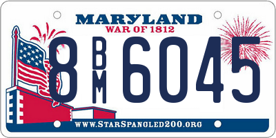 MD license plate 8BM6045