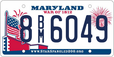 MD license plate 8BM6049