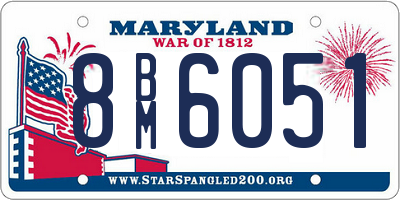 MD license plate 8BM6051